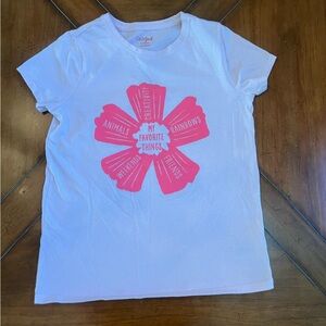 Cat & Jack White Tee with Pink Graphic “My Favorite Things” – Girls Size Large
